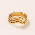 ANILLO ONDA TRIPLE BAÑO EN ORO