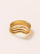 ANILLO ONDA TRIPLE BAÑO EN ORO