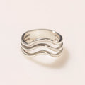 ANILLO ONDA TRIPLE PLATA