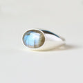 Anillo organico labradorita plata
