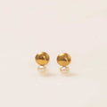 ARETES PERLA CUPULA BAÑO EN ORO