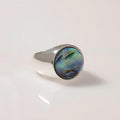 ANILLO ORGANICO CONCHA ABULON PLATA