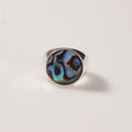 ANILLO ORGANICO CONCHA ABULON PLATA