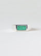Anillo sello esmeralda plata
