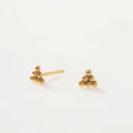 ARETES TRIANGULO PERDIGONES BAÑO EN ORO