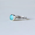 ANILLO TURQUESA TRIPLE ARGOLLA PLATA