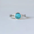 ANILLO TURQUESA TRIPLE ARGOLLA PLATA