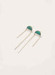 Aretes cupula liston turquesa plata