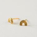 ARETES ARCOIRIS BAÑO EN ORO