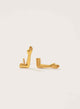 Aretes mini manitos baño en oro