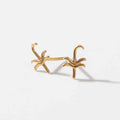 ARETES MINI PALMAS BAÑO EN ORO