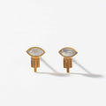 ARETES OJO ZIA PIEDRA LUNAR BAÑO EN ORO